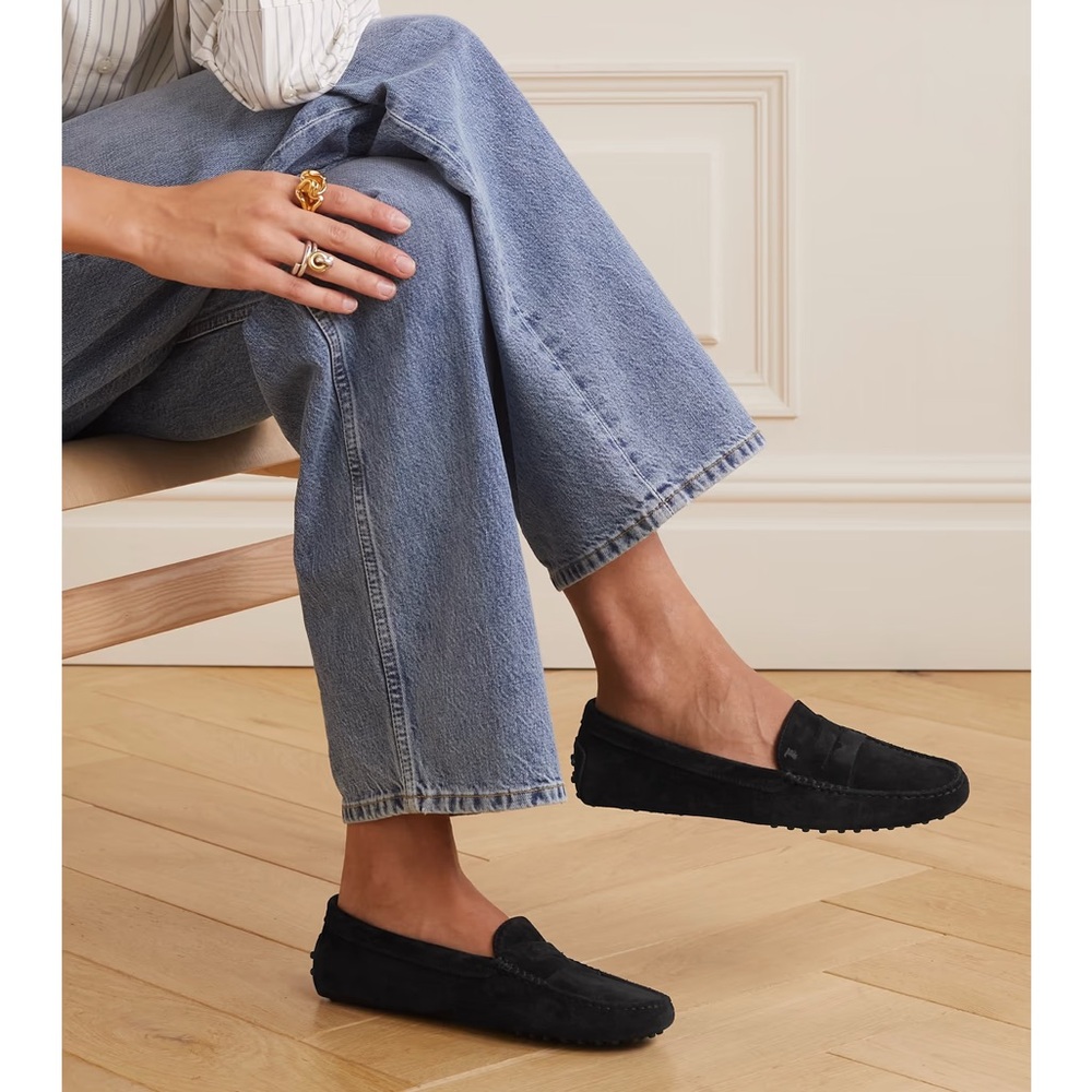 Tod's Black Suede Loafers